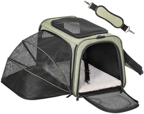 Petsfit Medium Expandable Cat Carrier for Air Travel, Up to 13 lb