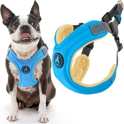 Gooby Escape Free Memory Foam Dog Harness, Step-in, Blue, Medium