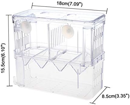 Senzeal Aquarium Fish Breeder Box Plastic Fish Isolation Breeding Box Hatching Incubator for Baby Shrimp Clownfish Guppy