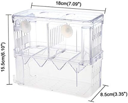 Senzeal Aquarium Fish Breeder Box Plastic Fish Isolation Breeding Box Hatching Incubator for Baby Shrimp Clownfish Guppy