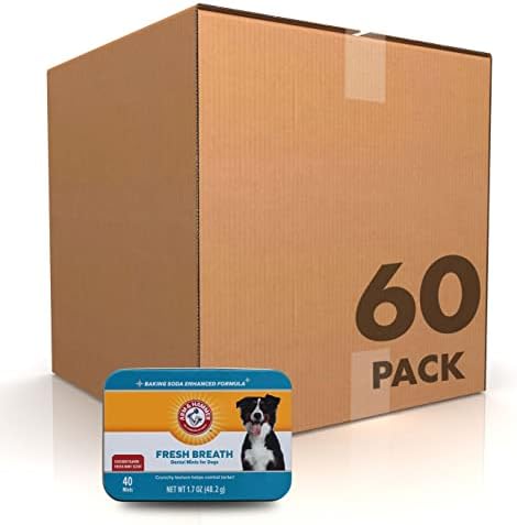 Arm & Hammer Advanced Care Dog Dental Breath Mints, Chicken, 1.7 Oz, 60 Pk