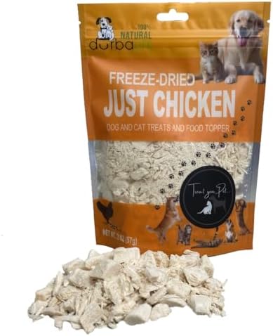 Freeze Dried PureBite Toppers Snacks for Dogs & Cats Boosting Nutrient Intake in Raw or Kibble-Fed Pets, Ideal for Picky Eaters and Training (2.0 oz, Chicken Powder & Chunks)