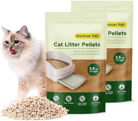 Gardner Pet Non-Clumping Zeolite Cat Litter Pellets (7Lbs Bundle), High-Absorbent Mineral Refill for Breeze System Box, 99.9% Dust-Free & Superior Odor Control, Unscented (3.5Lbs x 2)