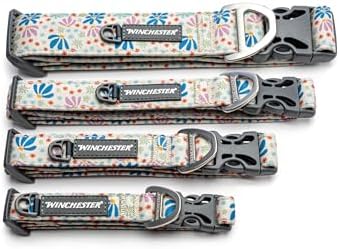 Winchester Printed Designer Dog Collar, Abstract Floral, S
