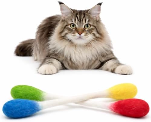 Glaciart One XXL Swabs Cat Toys with Catnip - 2 Pk | Durable for Chew, Cute Cat Toys Interactive Kitty for Boredom, Exercise, & Play | Filled w/Organic Catnip for Anxiety & as Digestive Aid