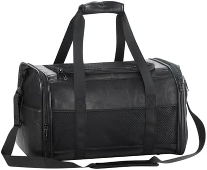 Fashion Dog Carrier Pet Carrier Airline Approved Cat Carrier for Small Dogs Cats Under 15 Lbs, Vegan Leather Collapsible Soft Sided Travel Puppy Carrier