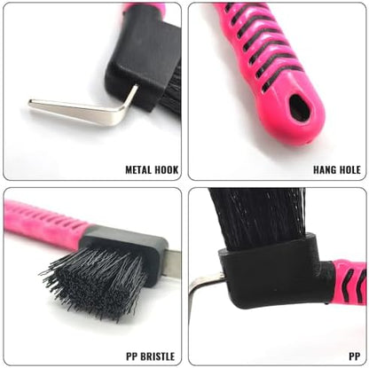 Horse Grooming Tool - Hoof Brush with Stiff Bristled Bristles and Soft Rubber Handle, Efficiently Cleans Horse Hooves and Doubles as a Mud Remover for Boots, Random Color 4PCS