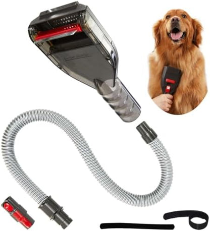 Dog Hair Vacuum Attachment for Dyson Cordless Upright Vac, Groom Tool Pet Shedding Brush for V6 V7 V8 V10 V11 V15 DC41 DC65 UP13-UP30 Animal, Grooming Kit with Long Extension Hose Adapter