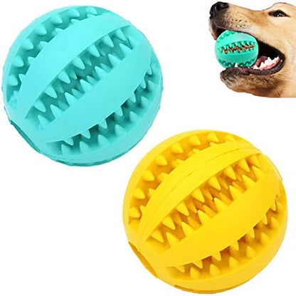 Sunglow 2 Pack Dog Toy Ball - Nontoxic Bite Resistant Teething Toys for Small/Medium/Large Dog and Puppy Cat, Dog Pet Food Treat Feeder Chew Tooth Cleaning Exercise Game IQ Training
