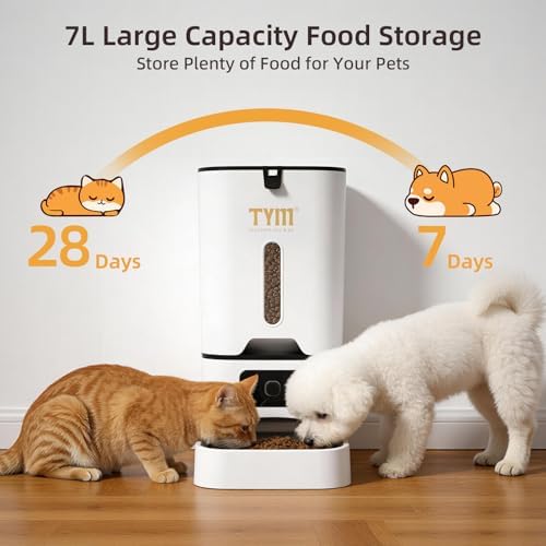 7L Automatic Cat Feeder, WiFi Timed Food Dispenser for Cats Small Pets