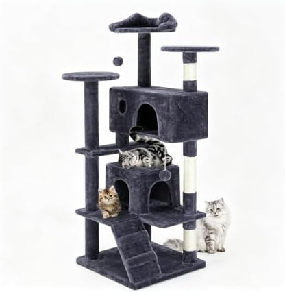 DUMOS 54 Inch Cat Tree Tower with Scratching Posts