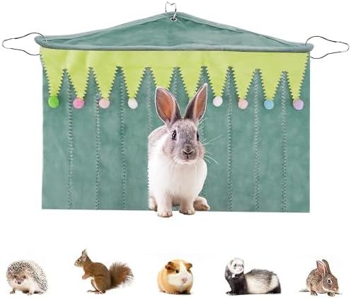 Forest Cage Corner Hideout, Pets Corner Hideout for Guinea Pigs, Rabbits, Ferrets, Chinchillas, Gerbils, Hedgehogs (Green)