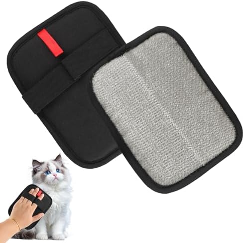 2 Pack Pet Hair Removal Gloves,Reusable Electrostatic Pet Hair Remover for Furniture, Couch, Carpet and Car Seats, Lint Removal Gloves for Dog and Cat Hair, Washable Fabric Cleaning Gloves(Black)
