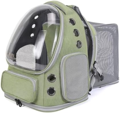 Cat Backpack Carrier for Large Cats, Expandable Cat Bubble Backpack, Dog Carriers for Small Medium Dogs, Airline Approved Pet Carrier for Travel Hiking Outdoor(Green)