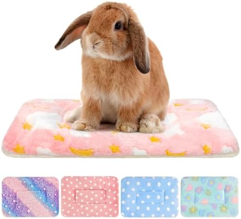 5PCS Guinea Pig Bed, Soft Rabbit Bedding, Fleece Bunny Mat