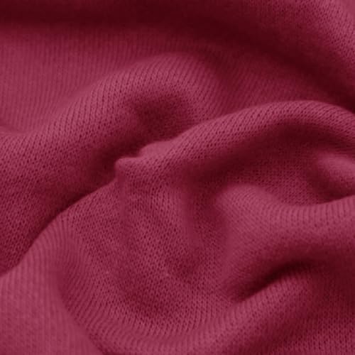 65" Wide 100% Cotton Fleece Fabric by The Yard - 280 GSM, Medium Weight, 2-Way Stretch, Soft & Breathable for Apparel, Jackets, Costumes, Home Decor & Crafts