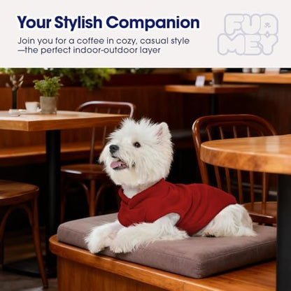 FUAMEY Dog Fleece Vest for Large Dogs,Warm Stretchy Dog Sweatshirts Pullover with Leash Hole Dogs Sweater Soft Pet Turtleneck Cozy Pet Vest Lightweight Sleeveless Red XL