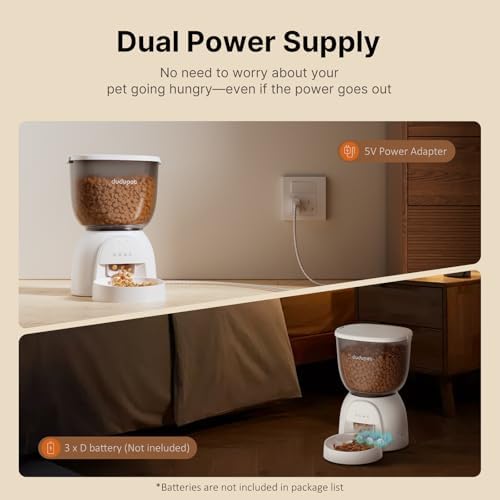 Automatic Cat Feeder with WiFi, Timed Cat Dry Food Dispenser for Cats Dog
