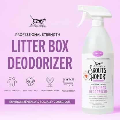 SKOUT'S HONOR Professional Strength Cat Litter Box Deodorizing Spray, 35 oz