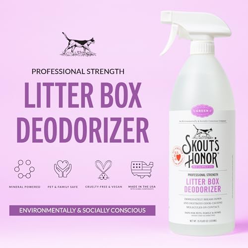 SKOUT'S HONOR Professional Strength Cat Litter Box Deodorizing Spray, 35 oz