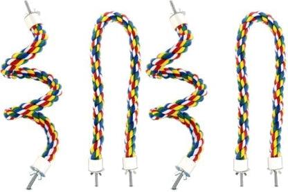 23.6 Inches Colorful Rope Perch for Bird Bungee Climbing Swing Parrot (Pack of 2)
