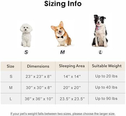 MIXJOY Dog Beds for Small Dogs, Washable Dog Bed with Removable Cover, Small Cat Bed for Indoor Cats, Calming Soft Dount Pet Beds with Anti Slip Bottom, Cute Puppy Beds, 23"x23"x8", White