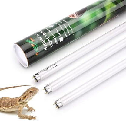 3-Pack UVB Reptile Light 10.0 Bulb 17W T8 Fluorescent Desert Lamp UVA for Bearded Dragon Tortoise Reptile & Amphibian