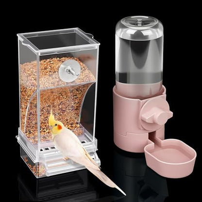 lemtrflo No Mess Bird Feeder Water Dispenser Set, Bird Feeder for Cage