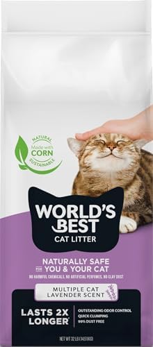 World's Best Cat Litter Lavender, Long-Lasting Odor Control, 32 lb Bag