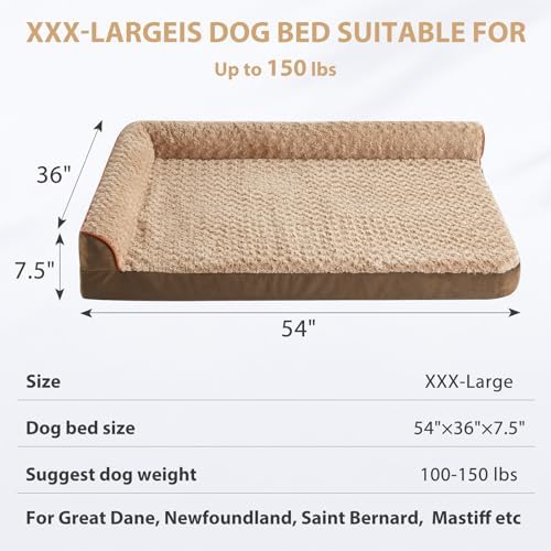 BFPETHOME Orthopedic Washable Dog Bed, Sleeping Couch for Large Senior Dogs