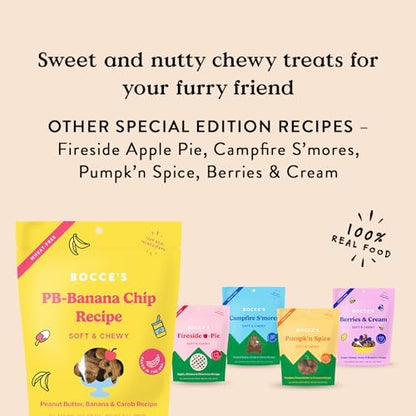 Bocce's Bakery PB Banana Chip Soft & Chewy Dog Treats (PB, Banana & Carob)