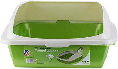 Van Ness Pets Large High Sided Cat Litter Box with Frame, Blue, CP4