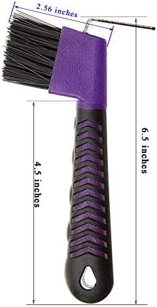 BOTH WINNERS Horse Hoof Pick Brush with Soft Touch Handle (Purple)