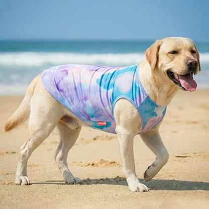 KYEESE 2Pack Dog Shirt for Large Dogs Soft Breathable T-Shirts, Purple+Blue