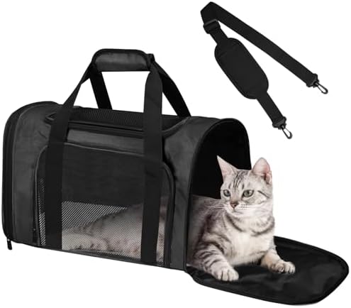 Large Cat Carrier Soft Up to 28 Lbs, Breathable Pet Bag with Steel Frame