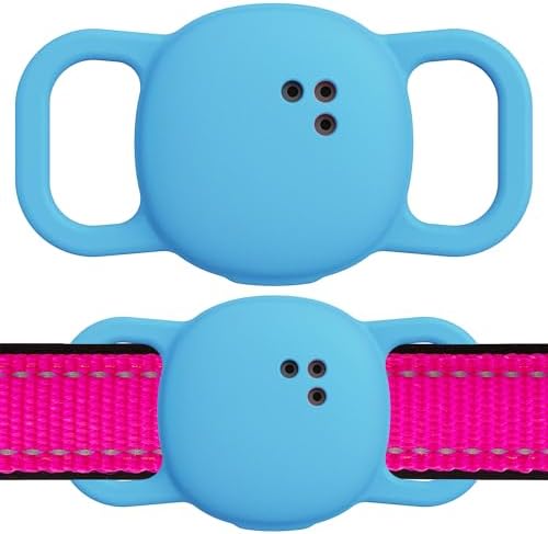 DDJ 2-Pack Cat Collar Case for Life360 Tile Sticker (Smallest Tracker)–NOT for Tile Mate/Pro–Silicone Protective Holder for Dog/Pet Collar, Ultra Durable, Easy Installation, Lightweight, Blue