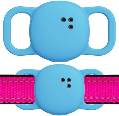 DDJ 2-Pack Cat Collar Case for Life360 Tile Sticker (Smallest Tracker)–NOT for Tile Mate/Pro–Silicone Protective Holder for Dog/Pet Collar, Ultra Durable, Easy Installation, Lightweight, Blue