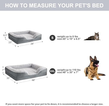 LEXTRO XL Orthopedic Dog Bed, Washable Dog Sofa Bed for Extra Large Dogs