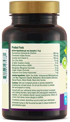 PetNC Level-1 Hip & Joint Chewables for Younger Dogs, Liver, 60 Count