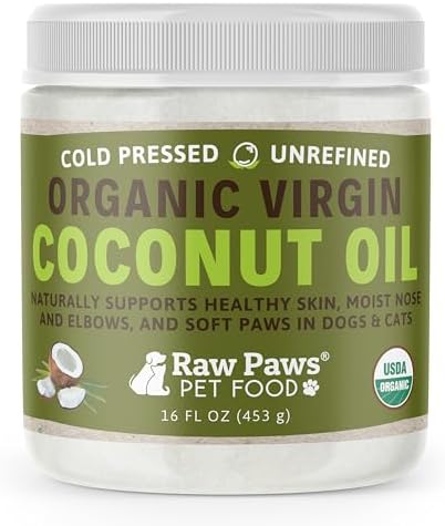Raw Paws Virgin Organic Coconut Oil for Dogs & Cats (16-oz) - Skin & Coat