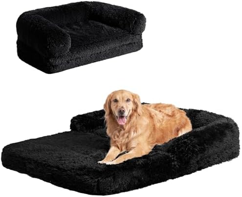 EHEYCIGA Foldable XXL Dog Bed for Large Sized Dog - 54x38x7.5, Black