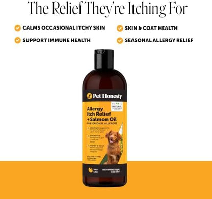 Pet Honesty Anti-Itch Salmon Oil, Itchy Skin Relief, 16 oz