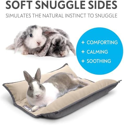 Paw Inspired Snuggle Bunny Bolster Bed, Gray/Beige, 17x17 Inch