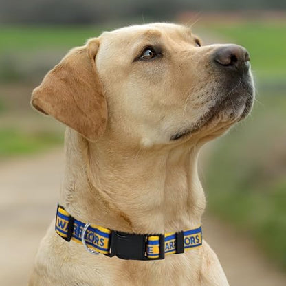 New & Improved Pets First NBA PET Collar Golden State Warriors Dog Collar, Size Medium Basketball Team Collar for Dogs & Cats. A Shiny & Colorful Dog & Cat Collar Licensed by The NBA