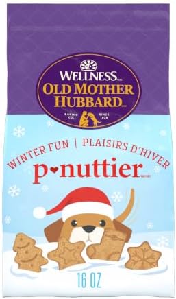 Wellness Old Mother Hubbard Winter Fun P-Nuttier Dog Biscuits, Natural, Seasonal Holiday Treat, Peanut Butter Flavor, 16 oz Bag