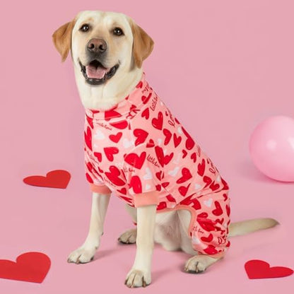 KYEESE Velvet Dog Pajamas Soft Onesie for Daily Wear, Heart