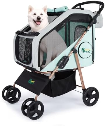 Ownpets 3 in 1 Dog Stroller & Car Seat, Foldable Dogs Carrier