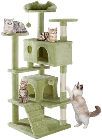 Sweetcrispy 54-inch Cat Tree Tower with Scratching Posts, Indoor Use