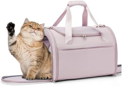 Cat Carrier Soft, Pet Dog Carrier Soft-Sided Airline Approved,Pink