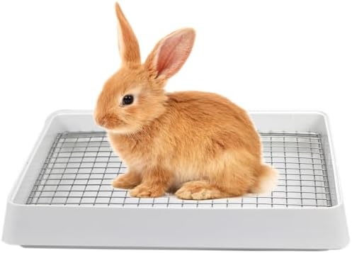 PODOO Rabbit Litter Box – Training Potty Tray for Guinea Pig & Small Pets · Spacious Grid Pan with Low Entrance, Easy-Clean & Odor-Resistant—Helps Keep a Clean Cage and Reduce Mess